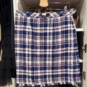 Brooks Brothers Blue and White Plaid A-Line Skirt